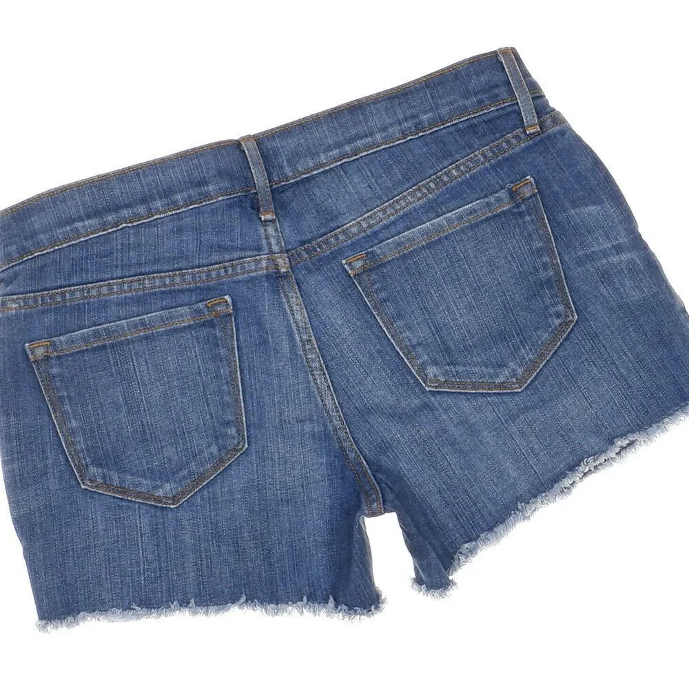 Old Navy Shorts Womens Size 4 W30 Blue Jean Diva Raw Hem Denim Stretch
